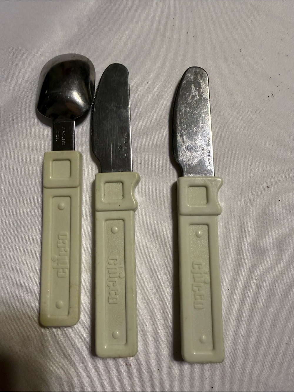 Chicco Baby Cutlery Set - Pale Green Spoon & Knives